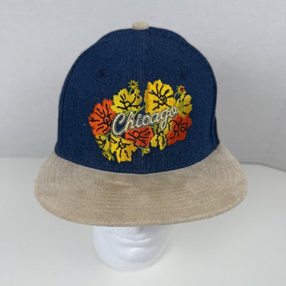 Chicago Bulls‎ Floral Denim Snapback Hat By Chi Nwosu - Limited Edition 2024